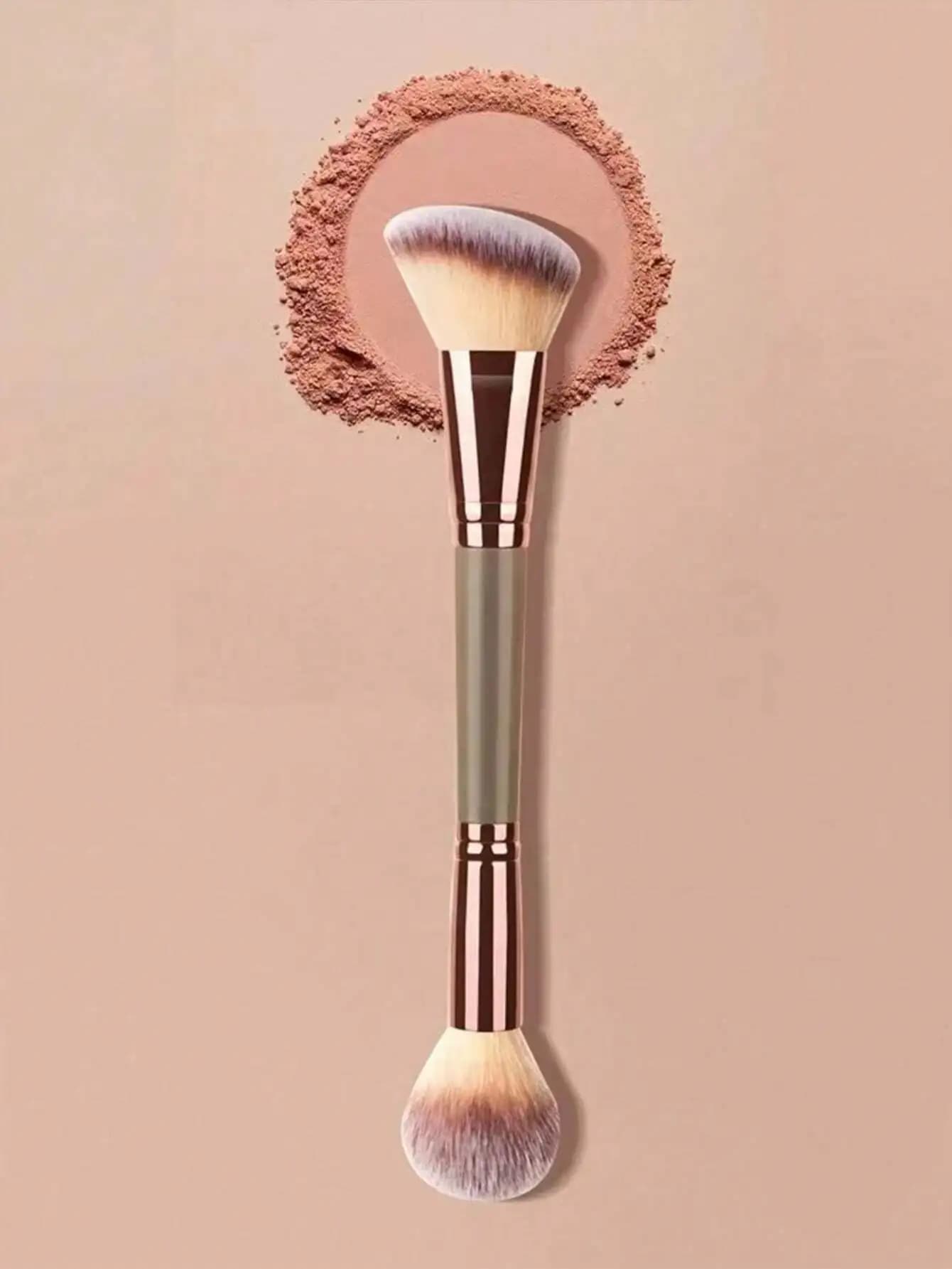 MAANGE Pennello triangolare da 1 pezzo, pennello cosmetico portatile per sfumare, pennello per trucco con pennello per fondotinta, pennello per fard, pennello per polvere libera, pennello per contorno, pennello per illuminante, strumenti per il trucco, regalo per donne e ragazze, pennello per trucco da viaggio
