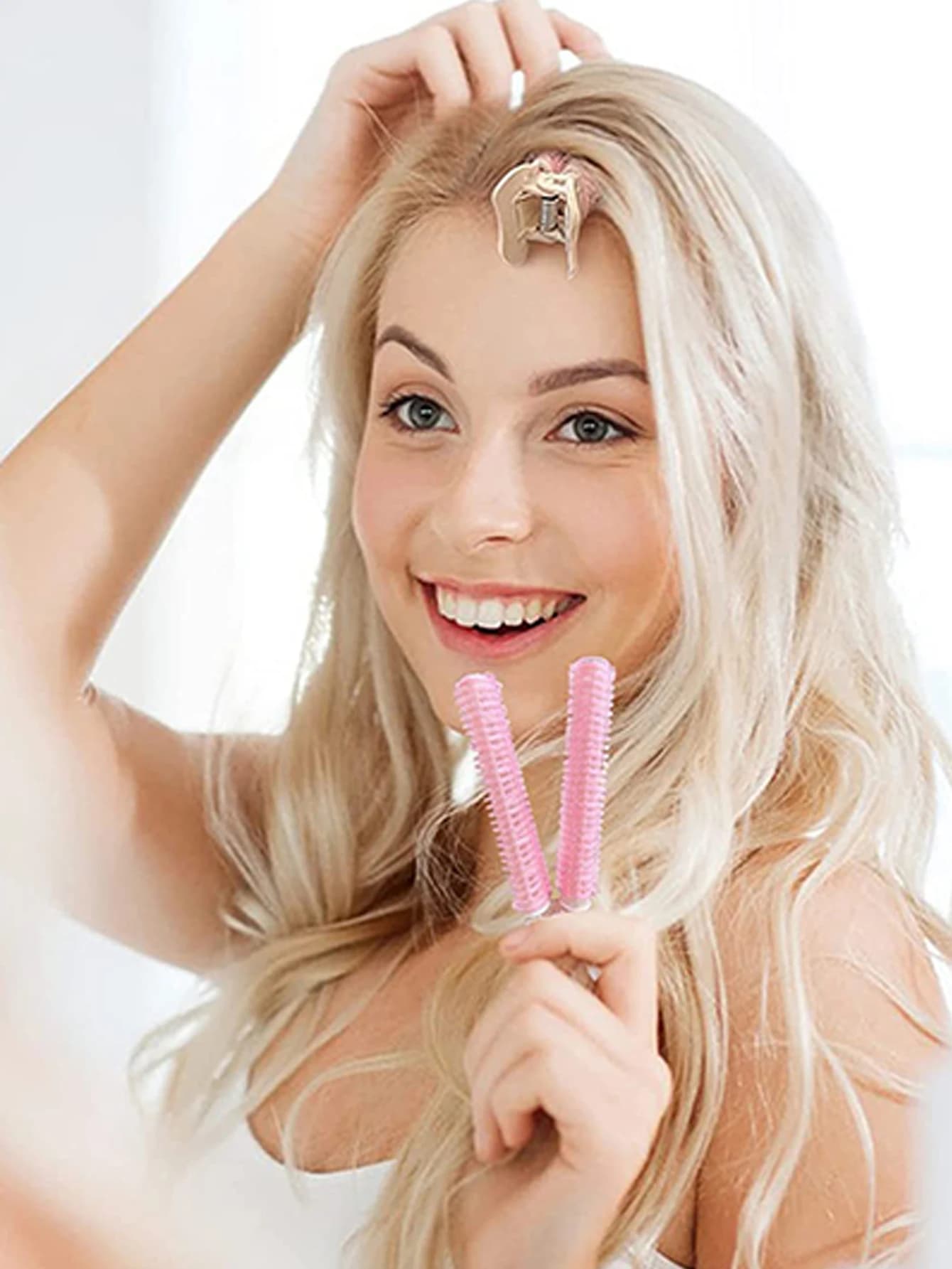 2 pieces volumizing bigodini spiral without heat styling clip for soft root lazy instant bang for women hair care accessories