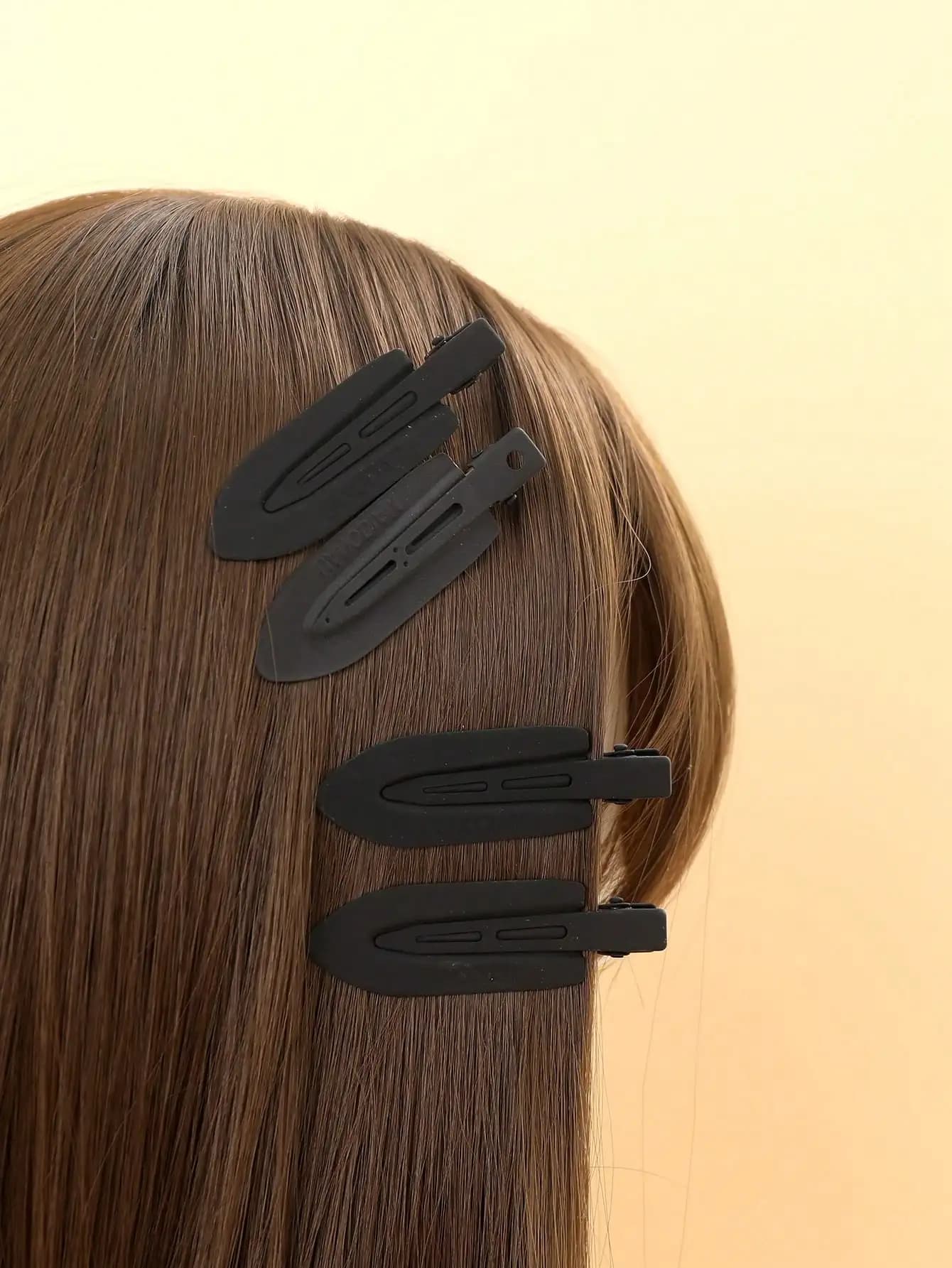 Matte Black Metal No Bend Alligator Hair Clips Makeup Bangs Sectioning Hair Pins Women Salon Hair Accessories 4Pcs Set