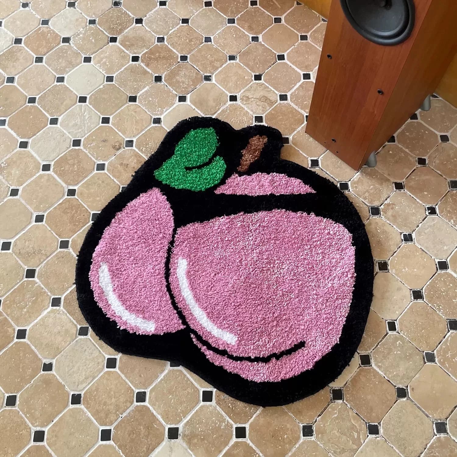 Tufting Pink Peach tappetino da bagno tappeto divertente tappeto tappetino da bagno vasca da bagno tappetino antiscivolo assorbente laterale zerbino decorazioni per la casa 68x70cm