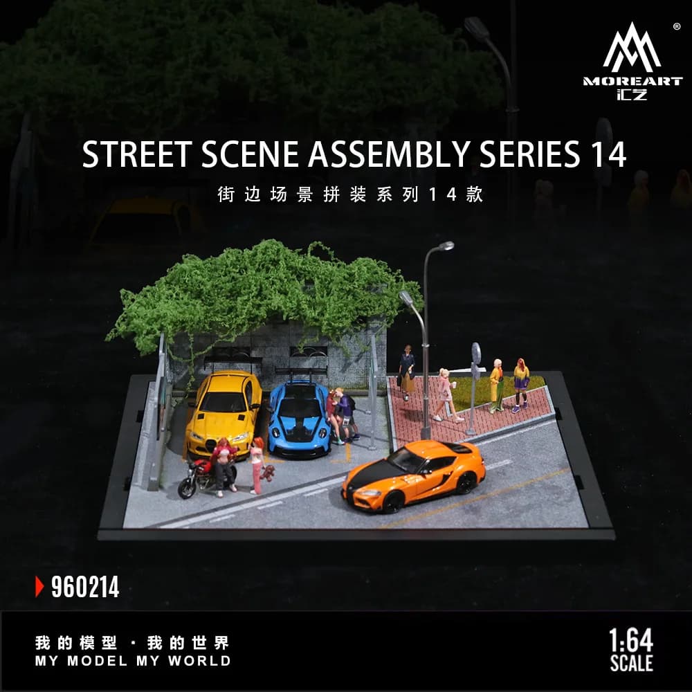 More Art 1:64 Street Scene14 Modello di scena, Parcheggio Diorama per esposizione, collezione e regalo