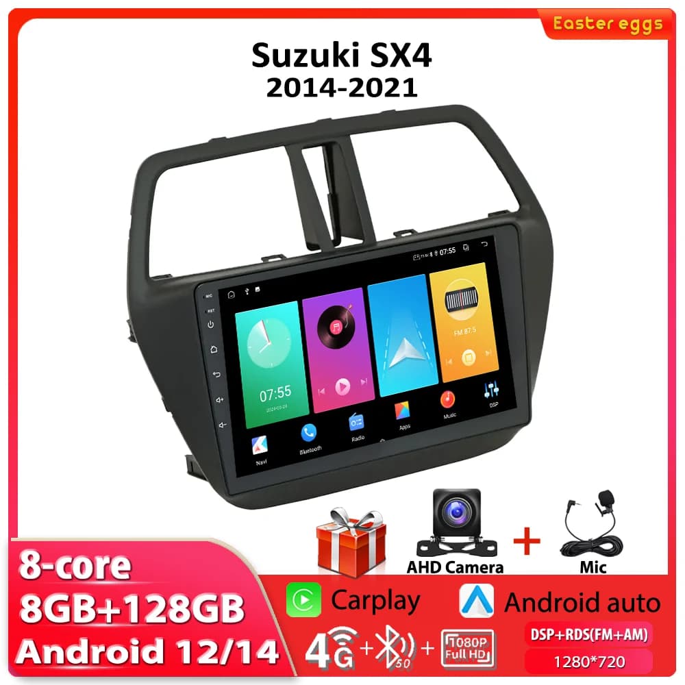 Autoradio per Suzuki SX4 S-Cross 2014-2021 autoradio lettore Video multimediale navigazione GPS DSP Android 12 unità principale No 2din