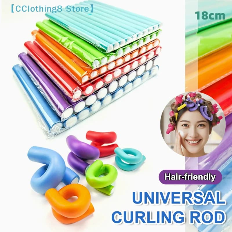 10pcs Flexible Hair Curling Heat-resistant Rod 18CM Hair Curler Makers Soft Foam Twist Hot Perm Ironing Hair Salon 【AliS8】