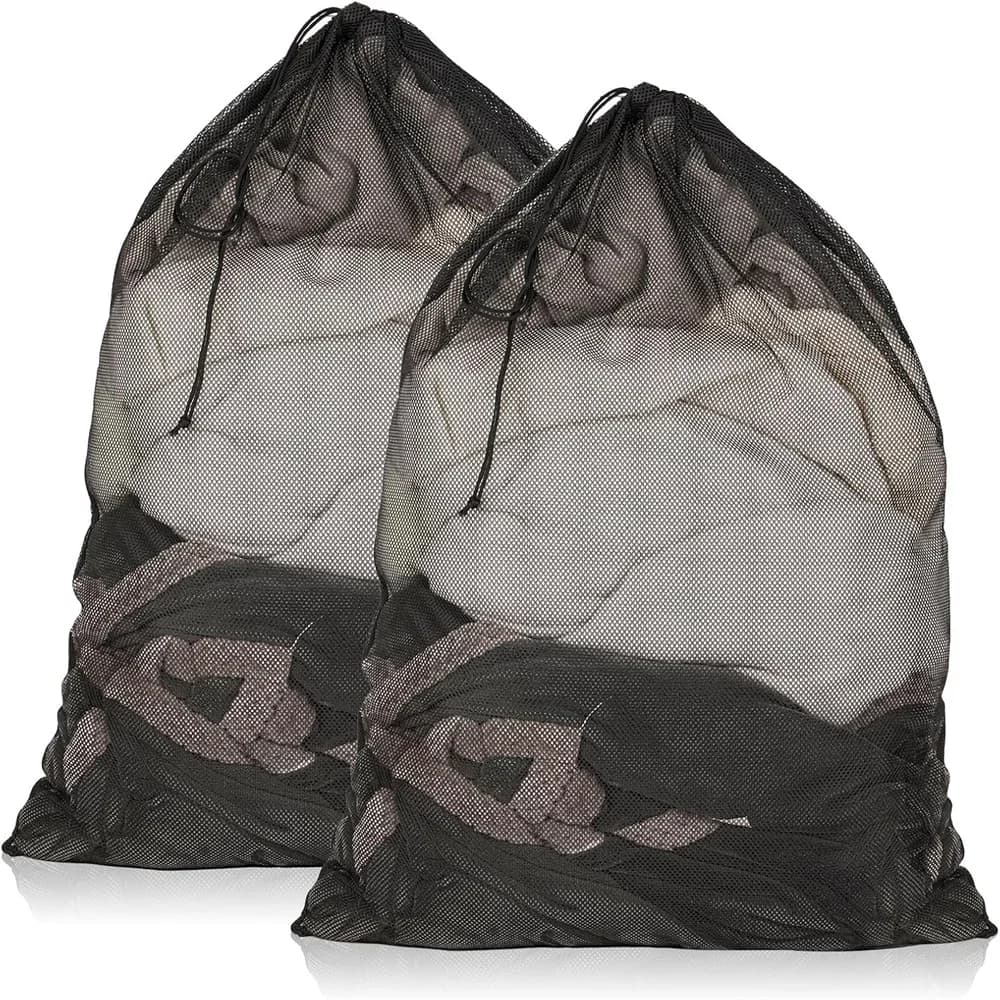 2Pcs Big Size Mesh Laundry Washing Bags, Machine Wash Net Organizer for Bra Socks Underwear Shoes