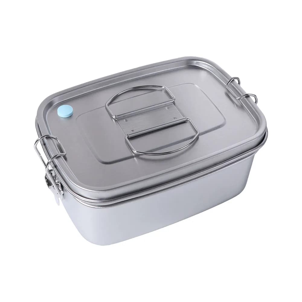 Contenitore per Alimenti in Acciaio Inox 304 con Coperchio Ermetico e Scomparti, Riutilizzabile e Facile da Pulire