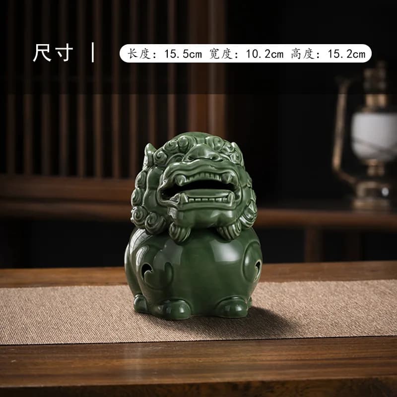 Creative Celadon Auspicious Coin Pixiu Pink Blue Lion Entrance Decoration Feng Shui Ornament Incense Burner