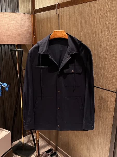 Work Jacket with Stackable Hood, Multi-Fashion, Classic Style, Long Colored Coat for Men, Casual Fiber Clothing Composite Polyester and Nylon