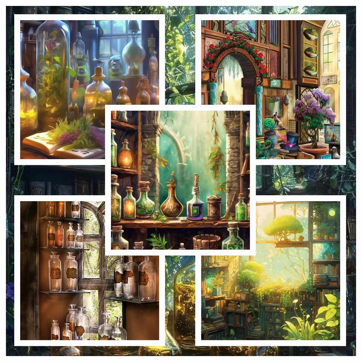 5D Full Drill Diamond Rhinestone Printing Fantasy Landscape Window Flower Cross Stitch Kits Embroidery Picture Mosaic Home Decor