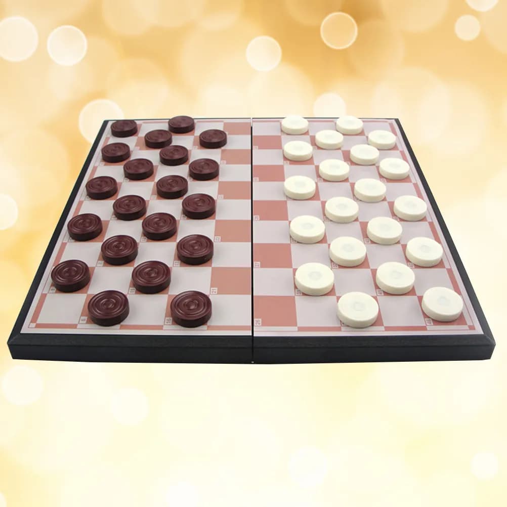 Set da Gioco Scacchi e Dama Magnetico Pieghevole Internazionale con Pezzi Premium in Plastica per Famiglia, Amici, Casa e Esterni