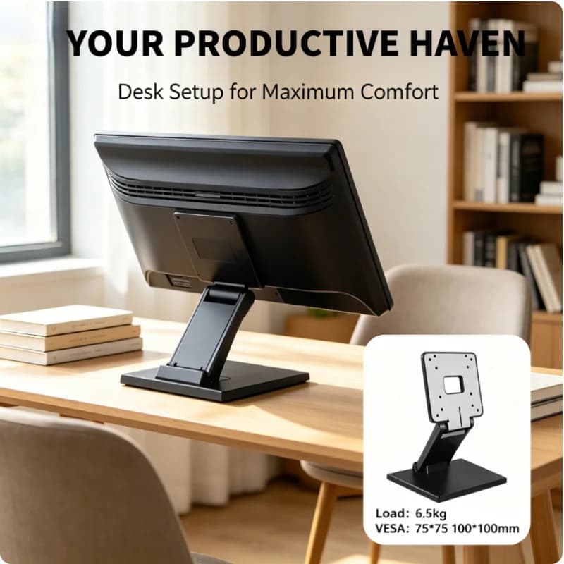 14-24 Inch Foldable Desktop Monitor Riser 75x75 VESA Mount Bracket Upright LCD Screen Holder For Office Computer