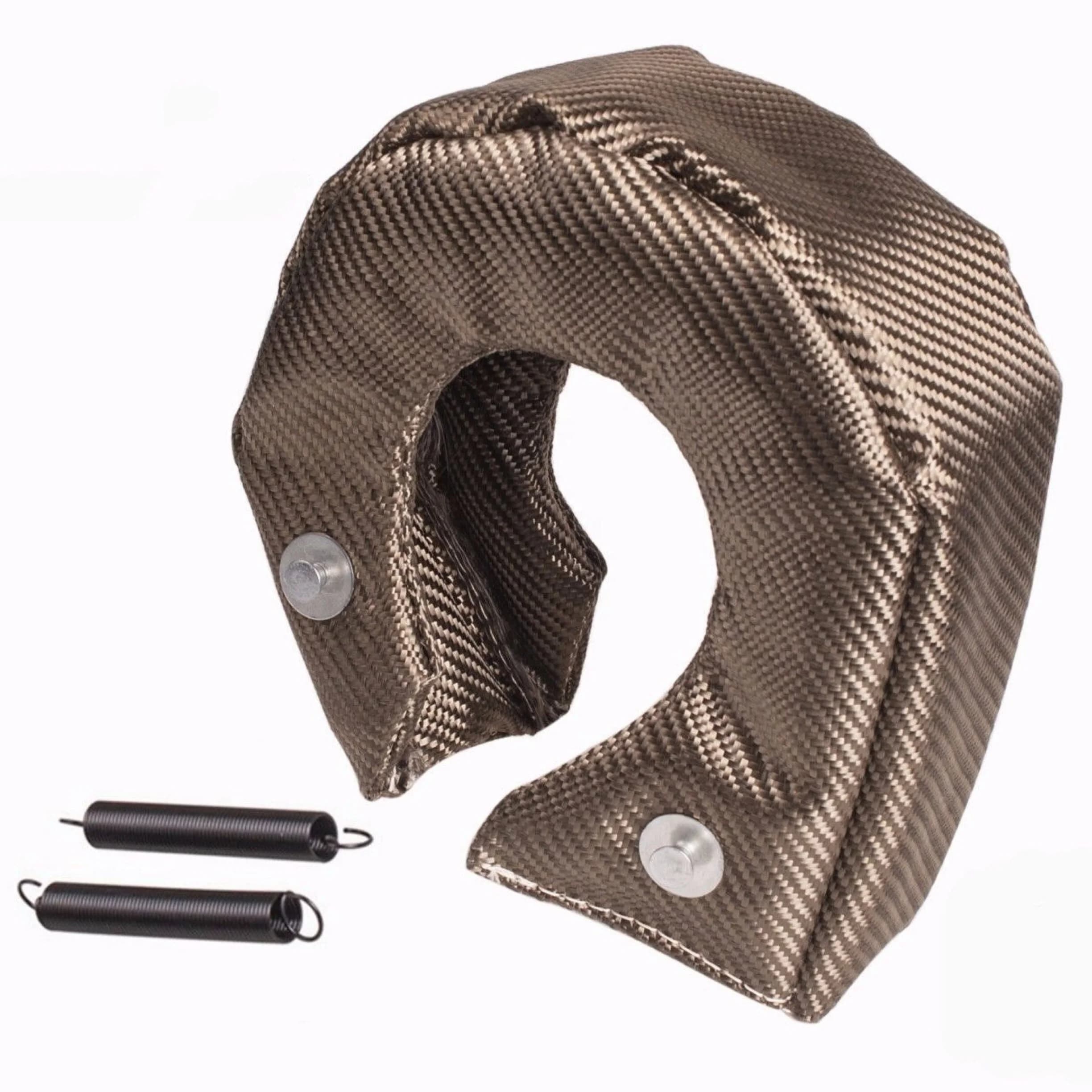 Nuovissima coperta per turbocompressore in fibra di vetro titanio T4, protezione termica, barriera per turbocompressore