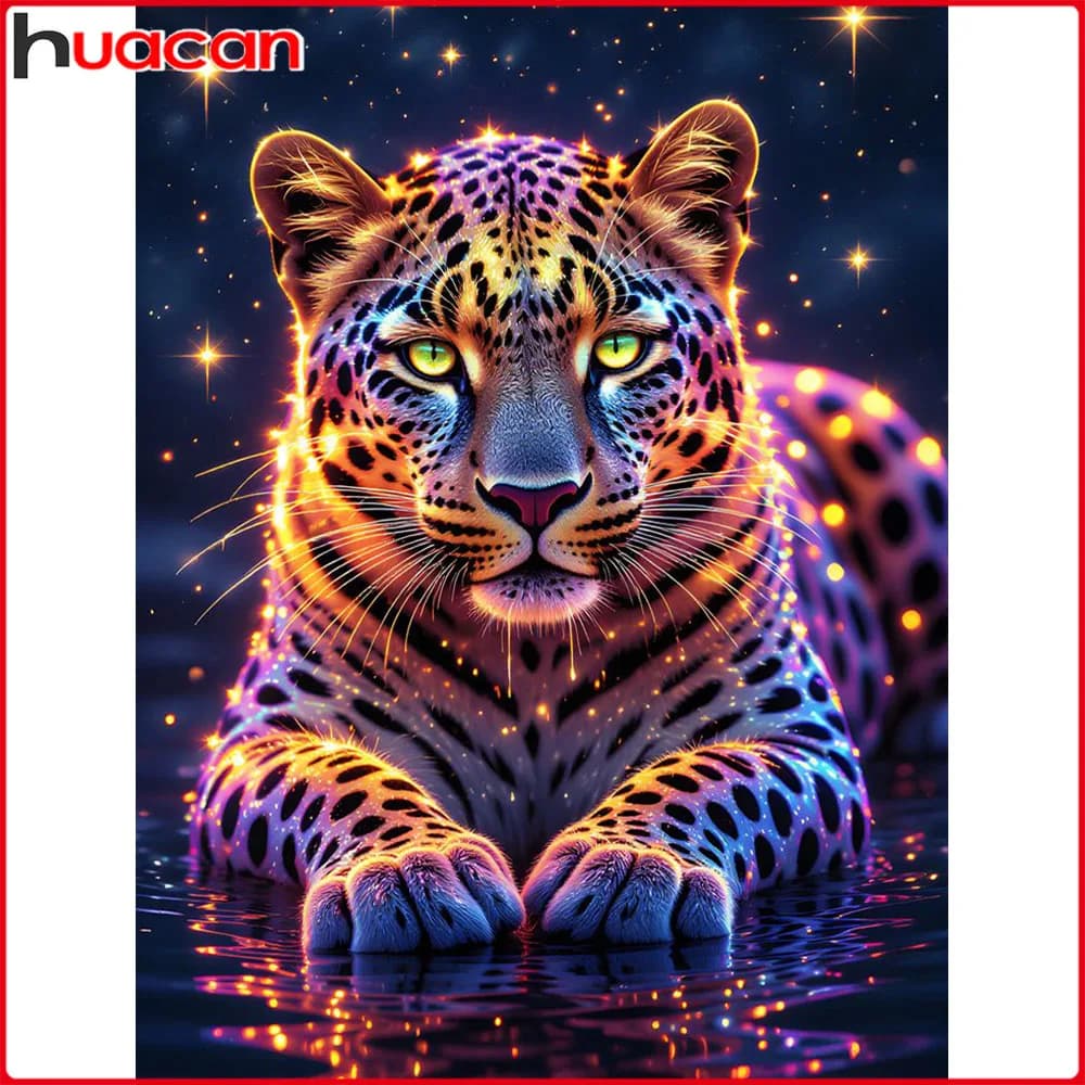 Huacan New Arrivals 2025 Diamond Painting leopard Diamond Mosaic Animal Complete Kit Craft kit