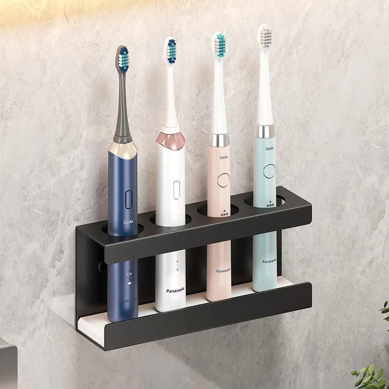Portaspazzolini con base assorbente in terra diatomacea, supporto per spazzolini non perforato