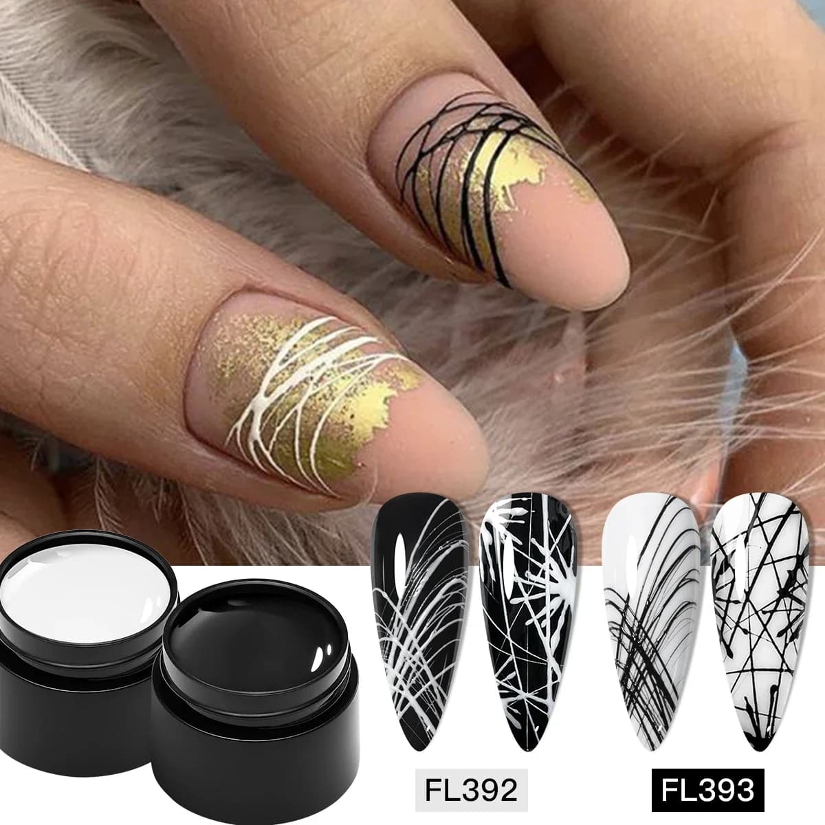 2/4 pezzi bianco nero argento ragno disegno gel smalto set pittura UV contorno gel vernice unghie arte manicure forniture per unghie