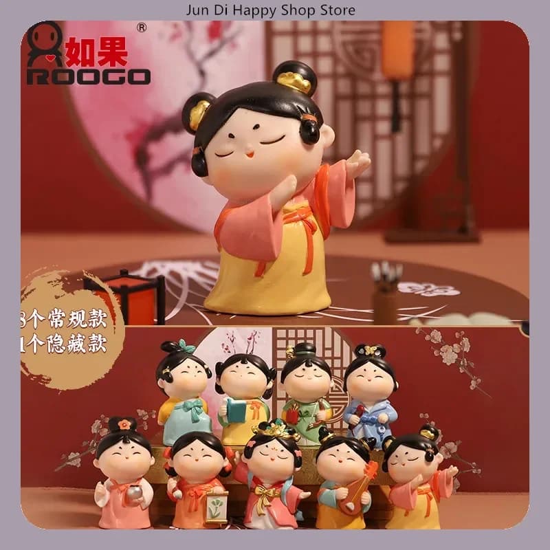 Tang Dynasty Palace Maiden 'Tang Xiao Yuan' Figura giocattolo alla moda Scatola cieca Stile cinese Corte Lady Desktop Display Ornament