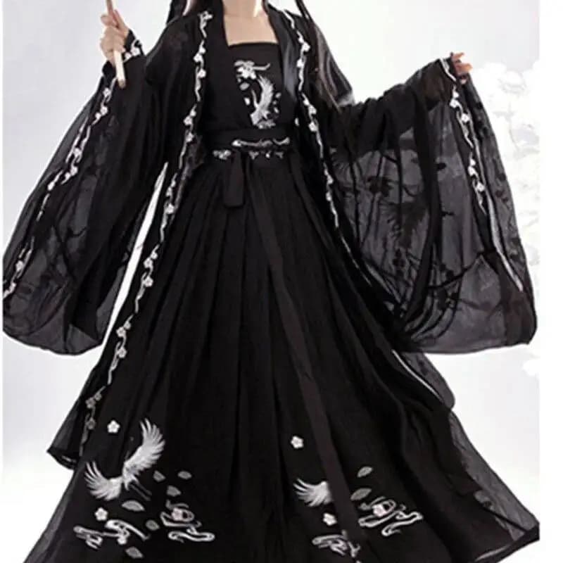 Cinese antico Hanfu Industria pesante delle donne Ricamo Doppio petto Lunghezza vita Ru Gonna 6m Altalena Camicia a maniche grandi Perfor