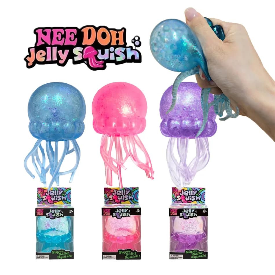 Trendy Jellyfish Toy - Soft Squeeze Stress Relief Fidget Waterproof Sensory Play Toy Ideal Gift for Kids & Adults