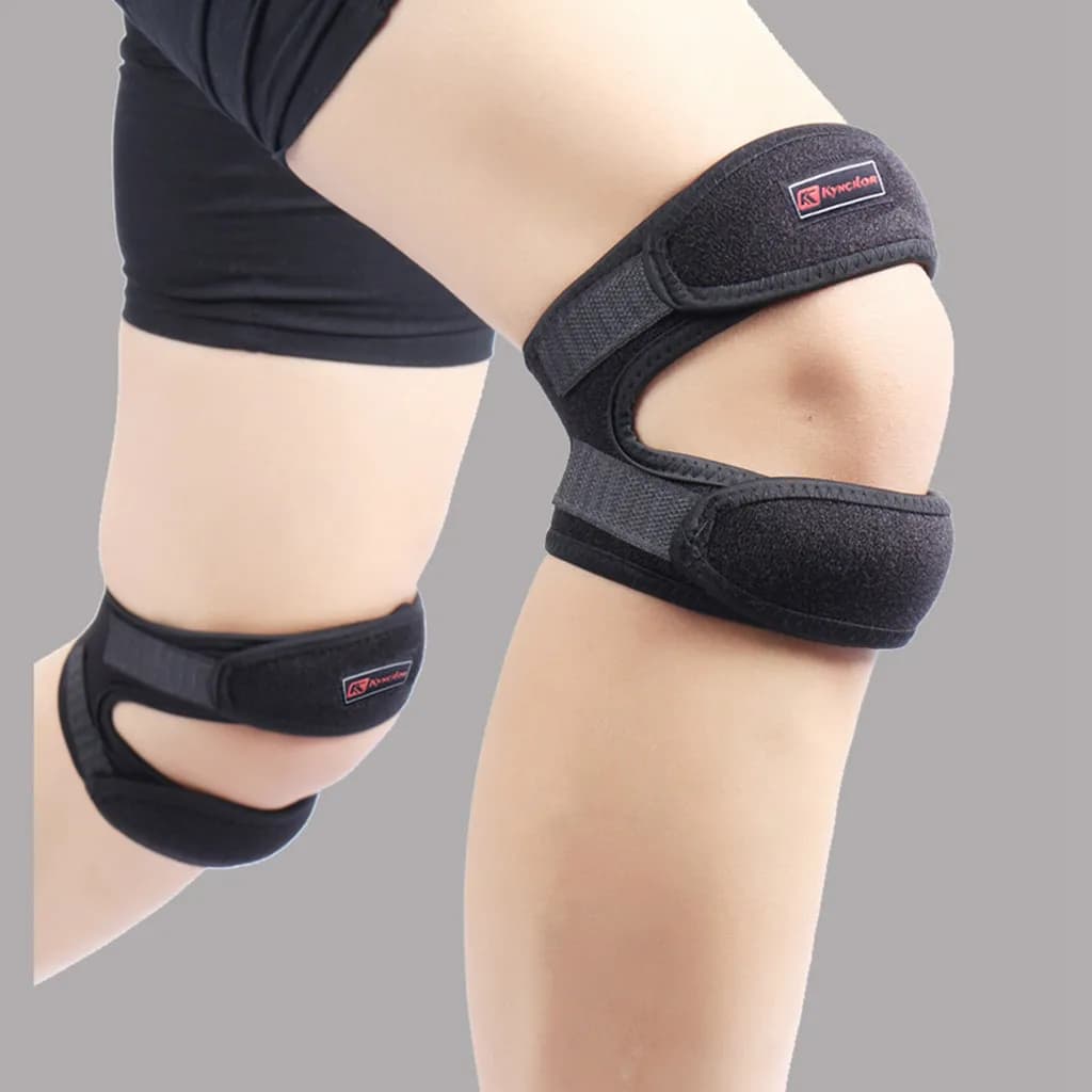 Cuscinetto di supporto per cinturino per ginocchiera flessibile traspirante doppia rotula Aiuta a ridurre il dolore Pressione dell'esercizio fisico