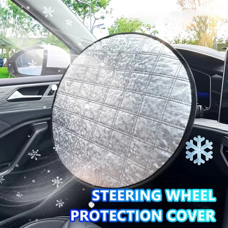 Copertura parasole per volante estivo per auto Protezione per pellicola metallica resistente al calore Protezione UV Copertura pieghevole antiscivolo adatta a tutte le auto