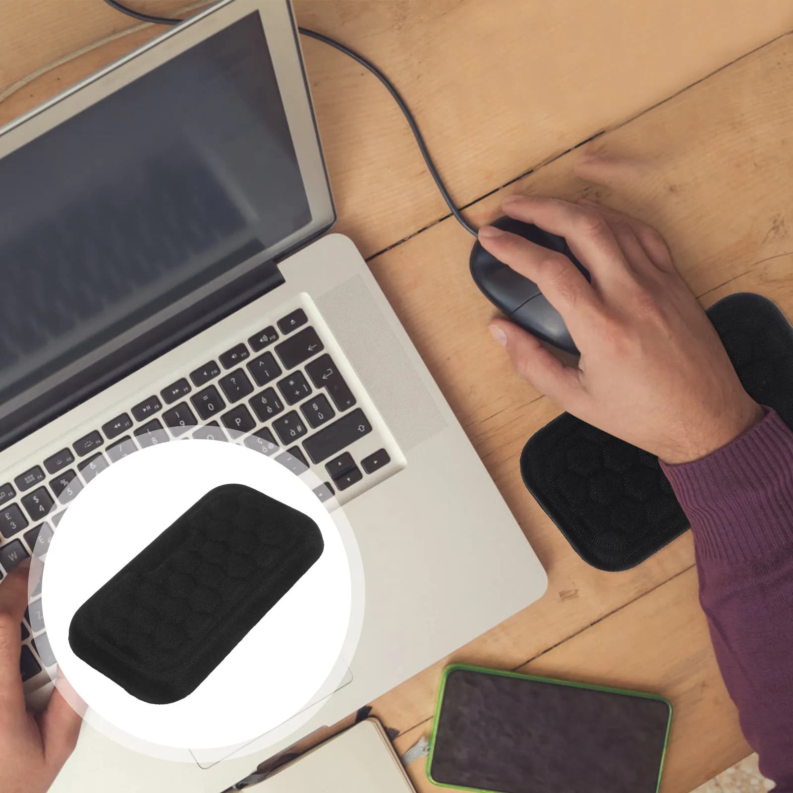 Poggiapolsi per Tastiera da Gaming, Cuscino Ergonomico per Scrivania, Supporto Comodo per le Mani