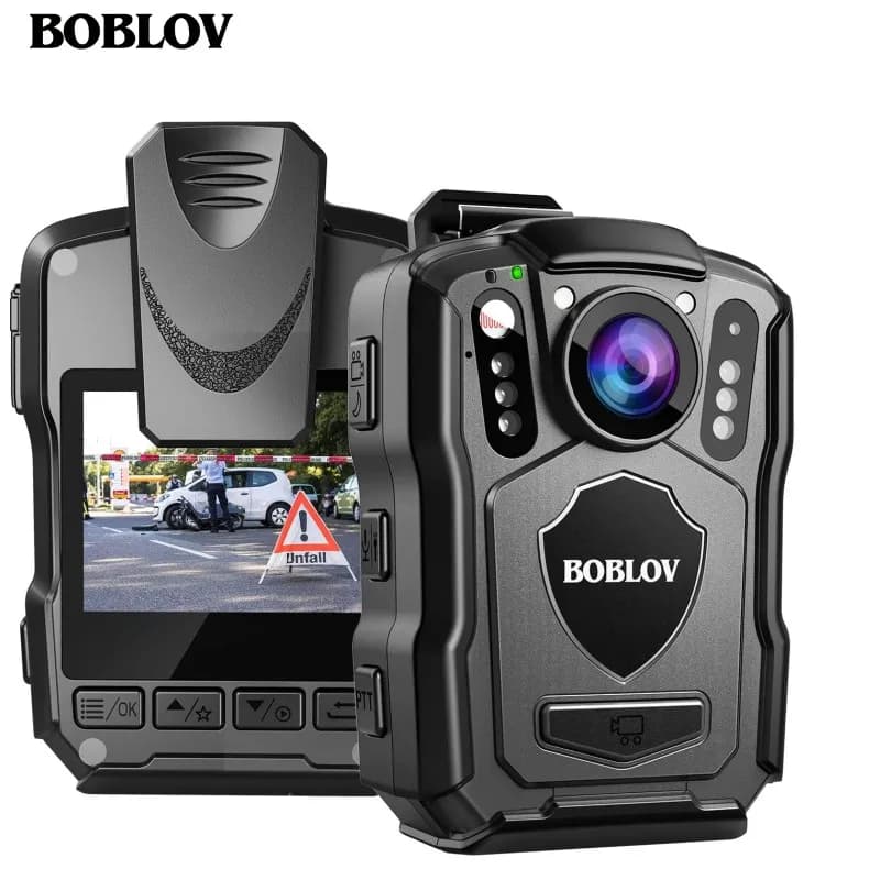 BOBLOV M5 Mini fotocamera 4200 MAH Batteria 15 ore di registrazione Fotocamera corpo polizia HD 1440P 170 ° Videocamera piccola di sicurezza angolare 128G