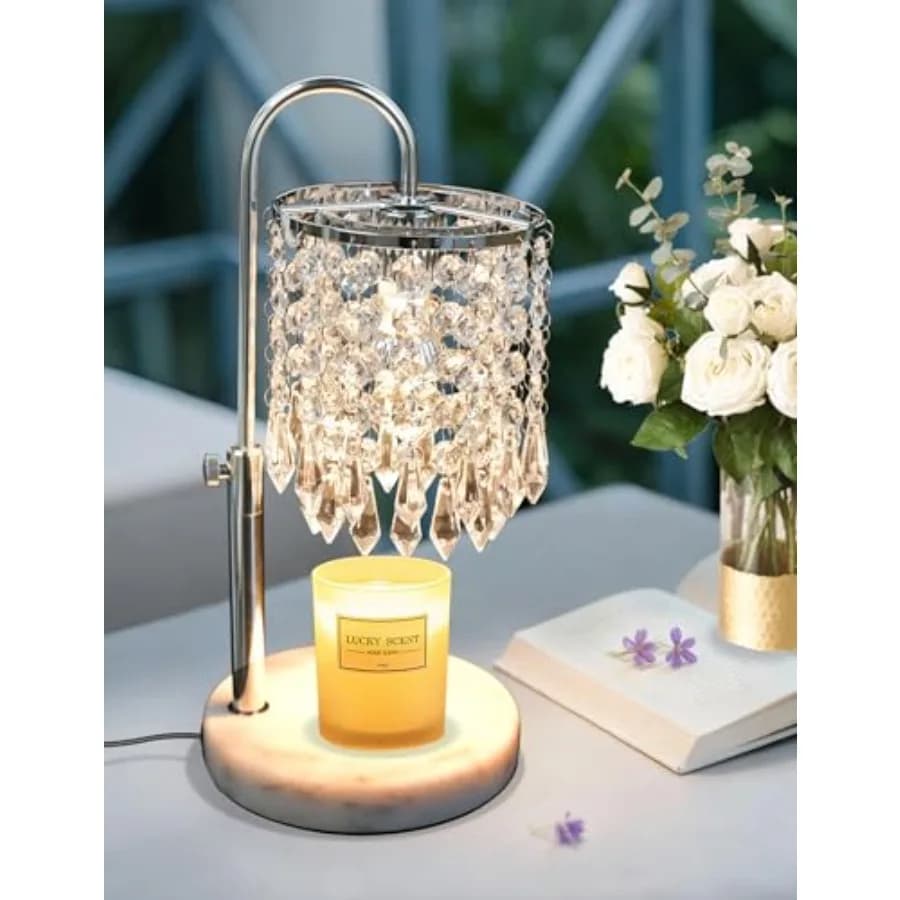 Lampada Scaldacera con Timer Dimmerabile, Regalo di Compleanno per Donne, Scaldacera per Regali di Inaugurazione Casa, Decorazione per Nuova Casa, Regolabile