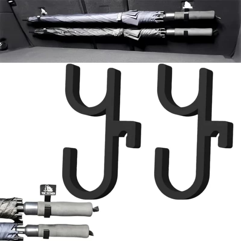 2 Pezzi Gancio Portaombrelli per Bagagliaio Auto Senza Foratura, Organizzatore Universale per Sedile Posteriore, Porta Asciugamani e Oggetti Vari per Interni Veicolo