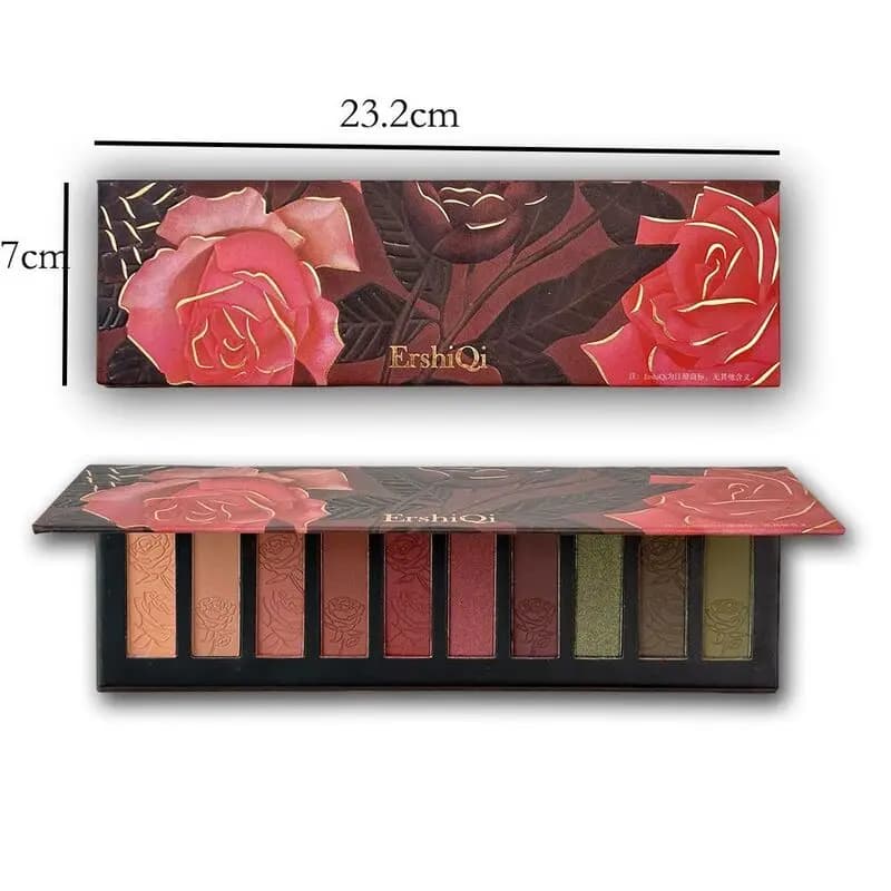 Ershiqi Rose Ombretto a dieci colori Matte Smoky Perlescent Fine Shimmering Grande Terra Tavolozza di ombretti multicolori