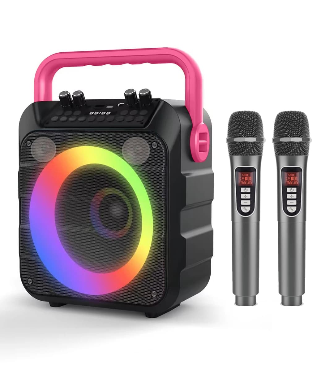 AMZ Macchina per karaoke portatile di vendita superiore con microfono Bt Set di altoparlanti wireless 20w RMS con microfono e Blet NS8