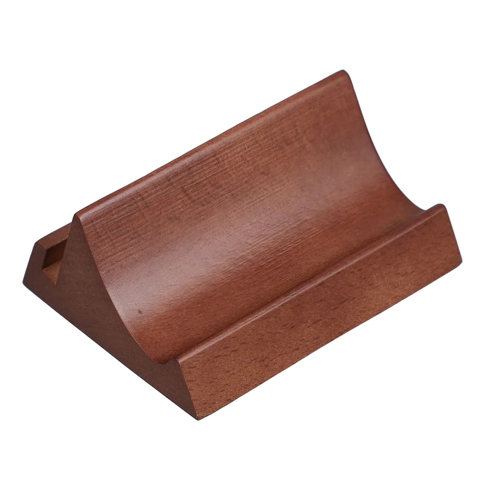 Wooden Dual Slot Phone and Calendar Stand Desktop Organizer for Business Cards Photos Greeting Cards Rustic Desk Accessory
