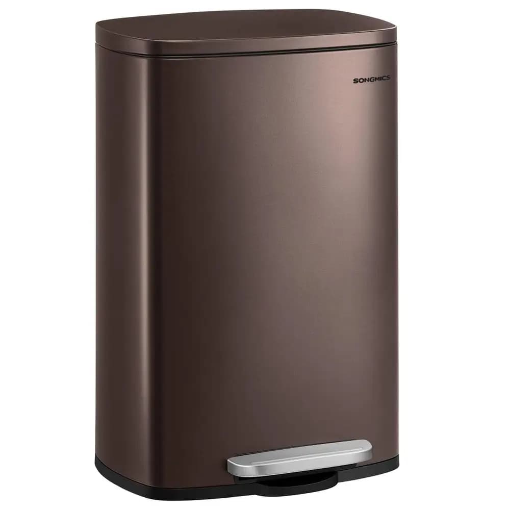 Bidone della Spazzatura da 50 L (13 Galloni), Contenitore per Rifiuti da Cucina in Acciaio Inox, Bidone per Riciclaggio o Rifiuti, Chiusura a Pressione, Pedale a Pedale, Contenitore Interno Rimovibile