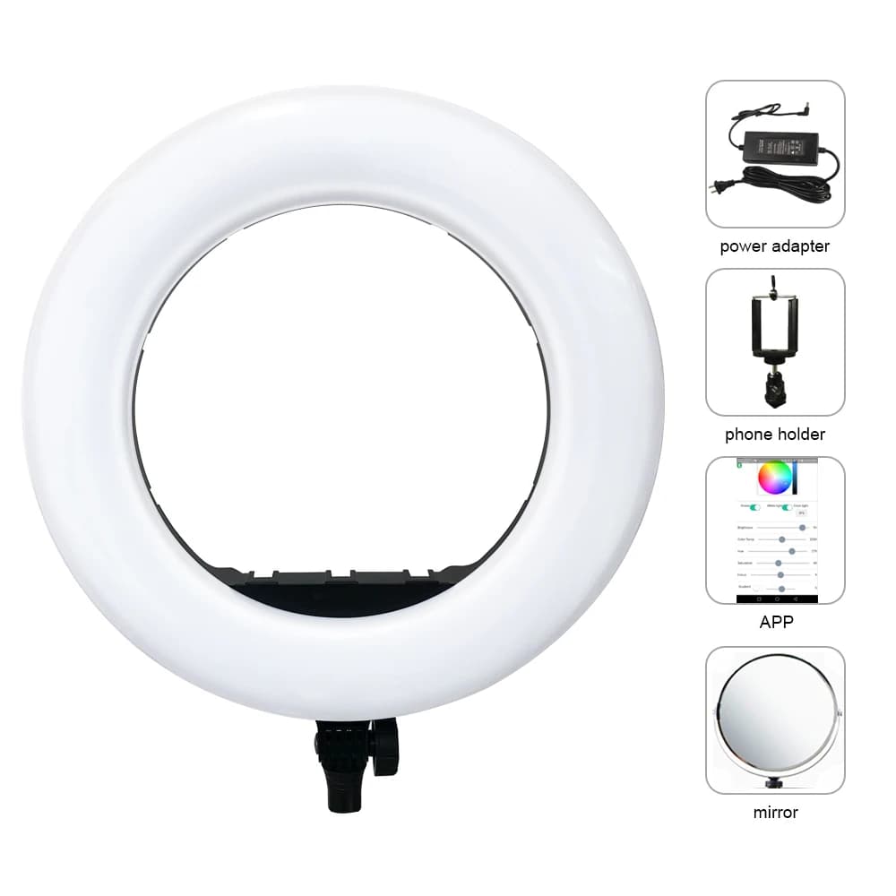 Yidoblo QS-480DII Bluetooth APP Controllo Fotografia Lampada ad anello 18 "480PCS LED Anello luminoso Lampada ad anello regolabile a colori caldi e freddi