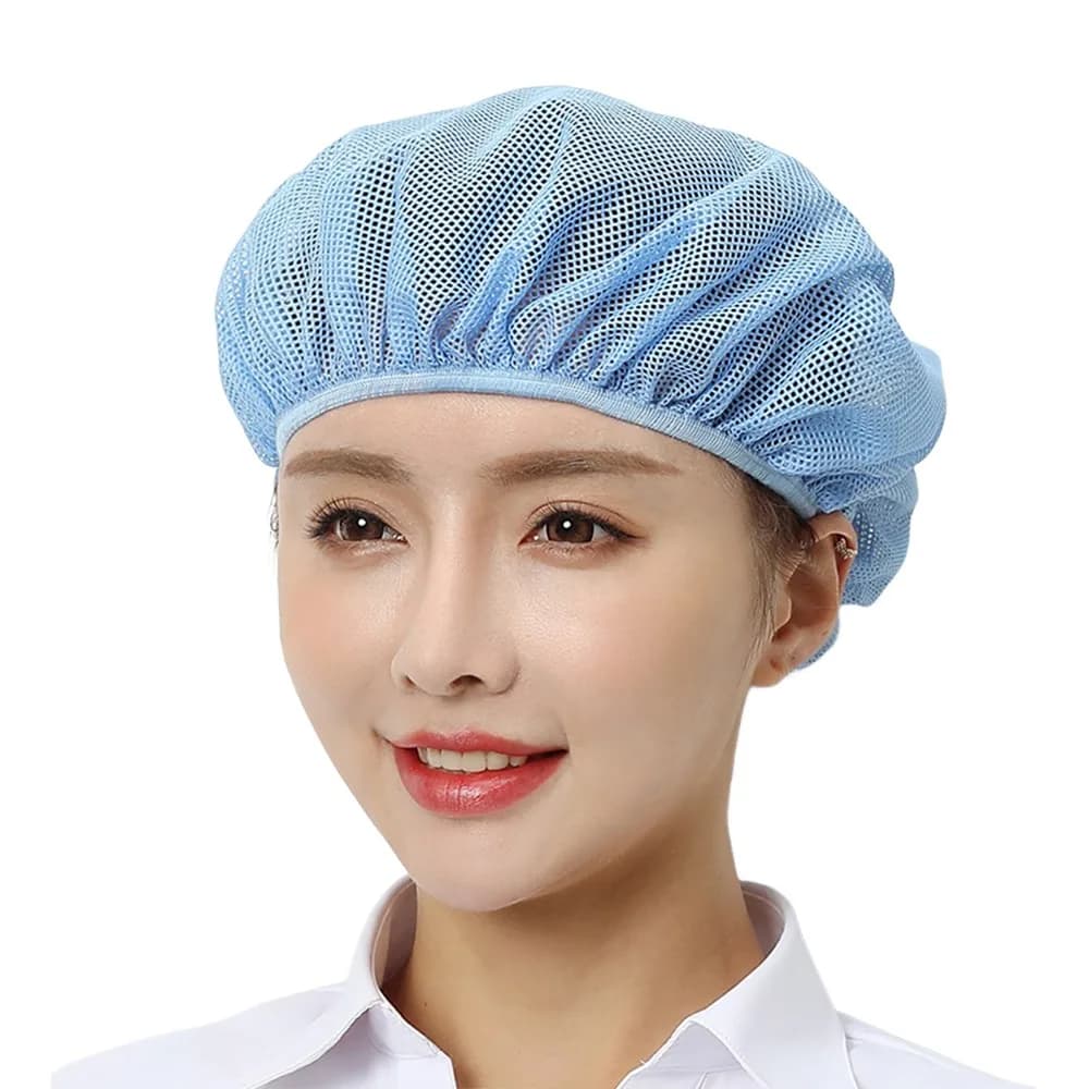 Durable Elastic Mesh Work Hat Dust-proof Breathable Chef Hat Oil-Resistant Cooking Hygienic Cap Food Service