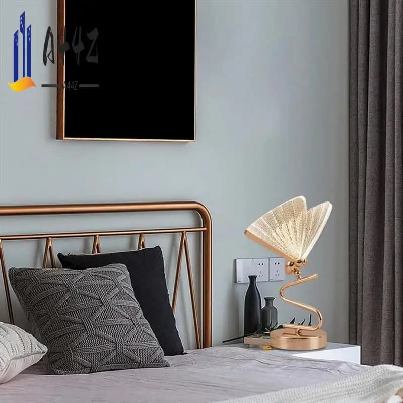 A44Z-Lampada decorativa a farfalla Lampada da scrivania a LED da 6 W per soggiorno Lampada da terra moderna per ufficio camera da letto Spina europea