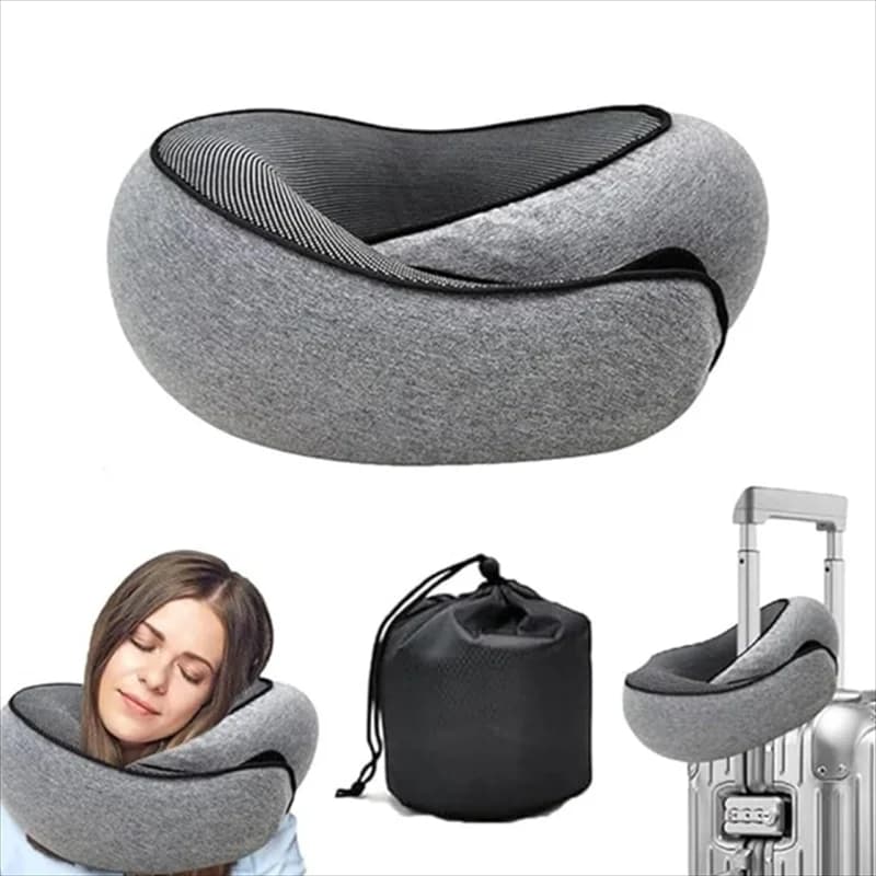 1PC stile lumaca cuscino da viaggio per il collo memory foam cuscino a forma di U supporto per il collo da viaggio cuscino per il sonno regolabile portatile per la pausa dei mezzogiorno