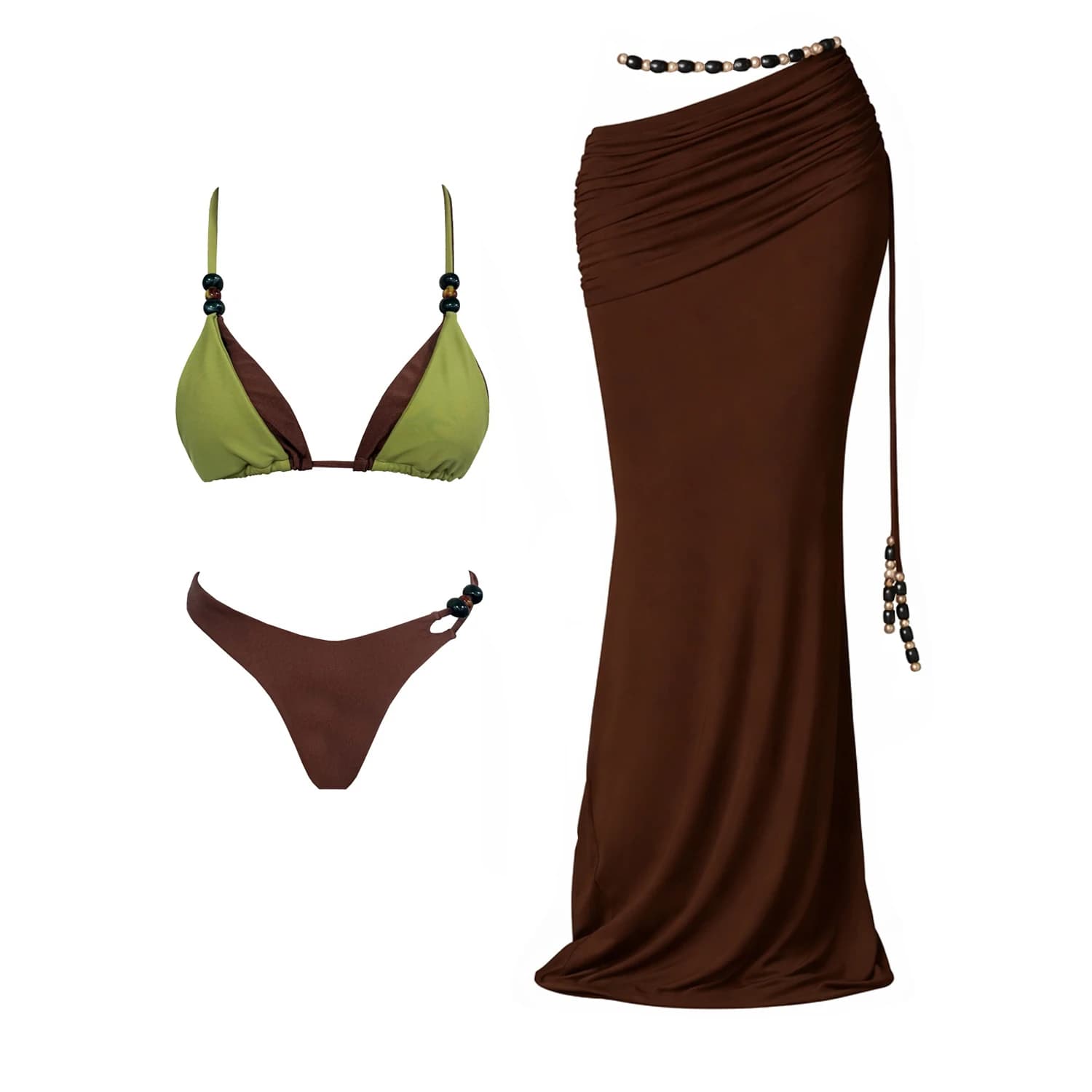 Set Bikini Micro 3 Pezzi Push-Up, Costume da Bagno Sexy per Donne, Biquini Brasiliano Stampato, Costume da Bagno con Pantaloncini in Rete, Abbigliamento da Spiaggia