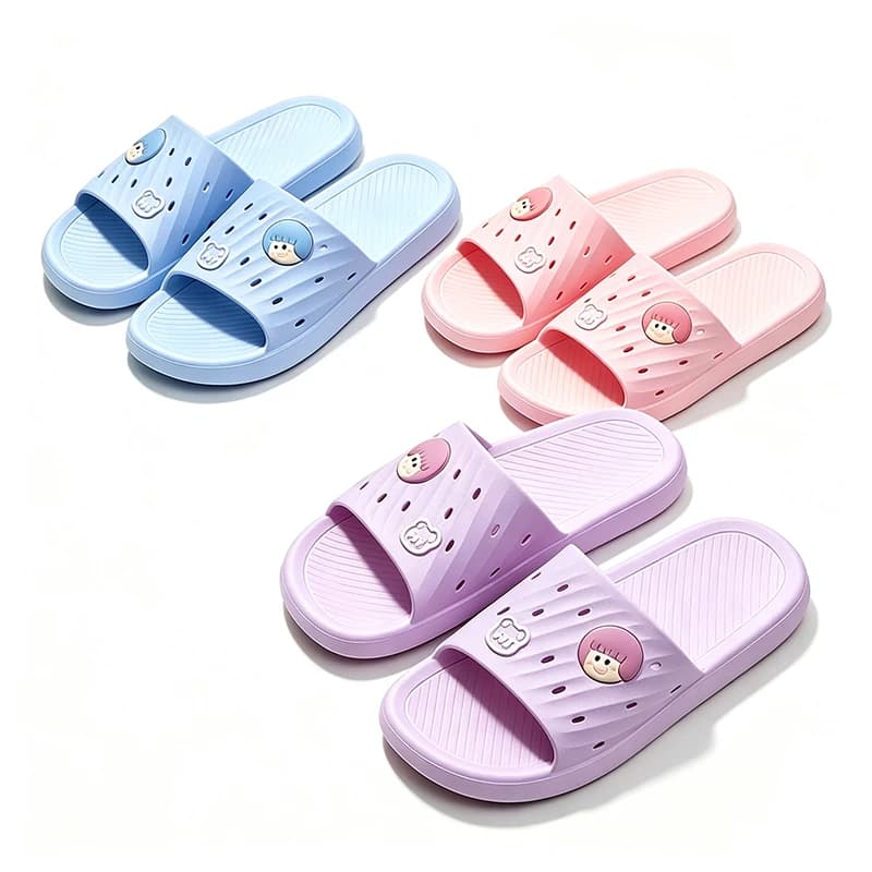 New Cute Summer Plastic Indoor Women's Slippers Wear-Resistant Slip-Resistant Odor-Proof Flat Heels Home Bathroom Slittes Sandal