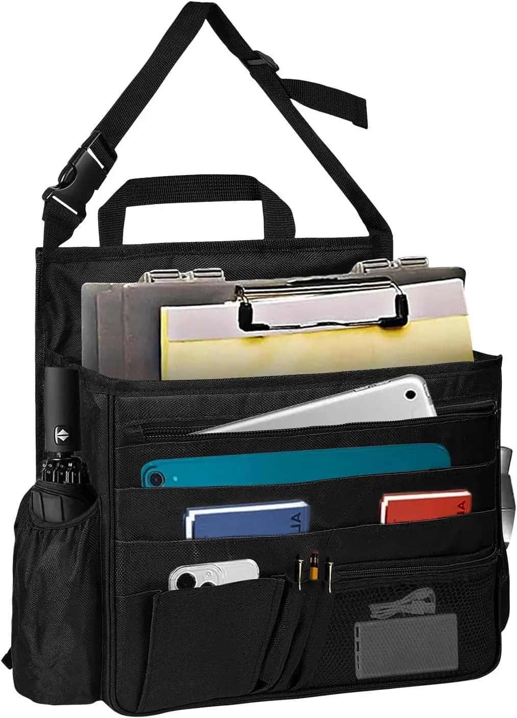 Hanger bag with more than 10 pockets, laptop compartment and bottle holder - perfect for the organization of the car.