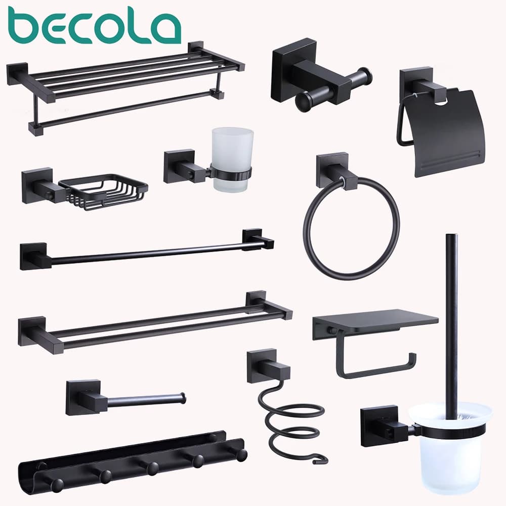 Accessori Hardware per il bagno in alluminio massiccio portasciugamani scaffale porta asciugamani singolo porta ventilatore a parete porta scopino gancio