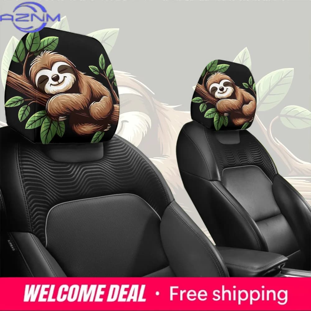 2 copri poggiatesta per auto con simpatico design di lencone retrattile e foglie, regalo perfetto per le vacanze per gli amici