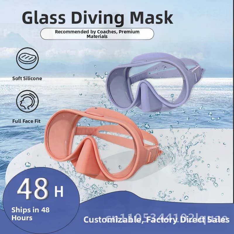 Integrated anti-slip diving pants for adults and children High hardness swimming mask with free facial mirror