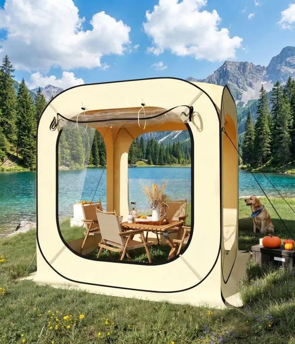 Tenda a bolle pop-up da esterno 6x6 piedi, tenda a igloo a cupola da giardino per 6-8 persone con design impermeabile e antivento, ideale per il campeggio, B