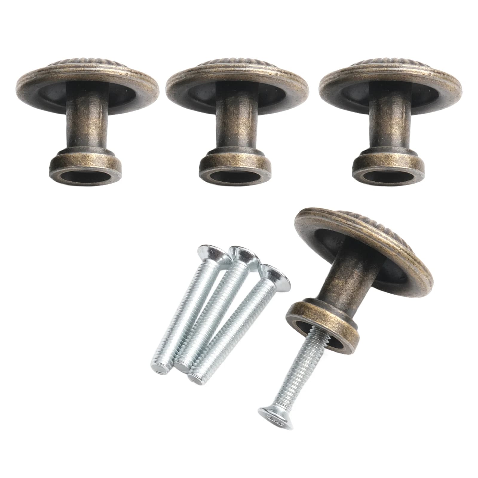 Eleganti maniglie per cassetti, maniglie nere, pomelli moderni in stile antico, set da 4 pezzi, diametro: circa. Design elegante da 24 mm in lega di zinco resistente