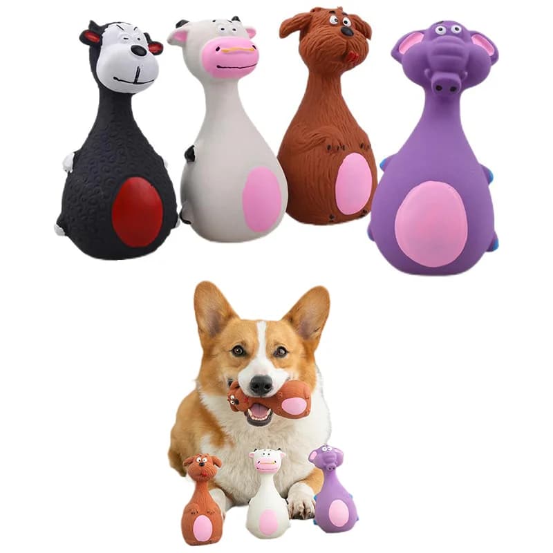 Pet Dog Toys Elephant Latex Squeaky Sound Toys Bite-Resistant Puppy Soft Rubber Toy Chew Teeth Cleaning Small Medium Dogs Cow