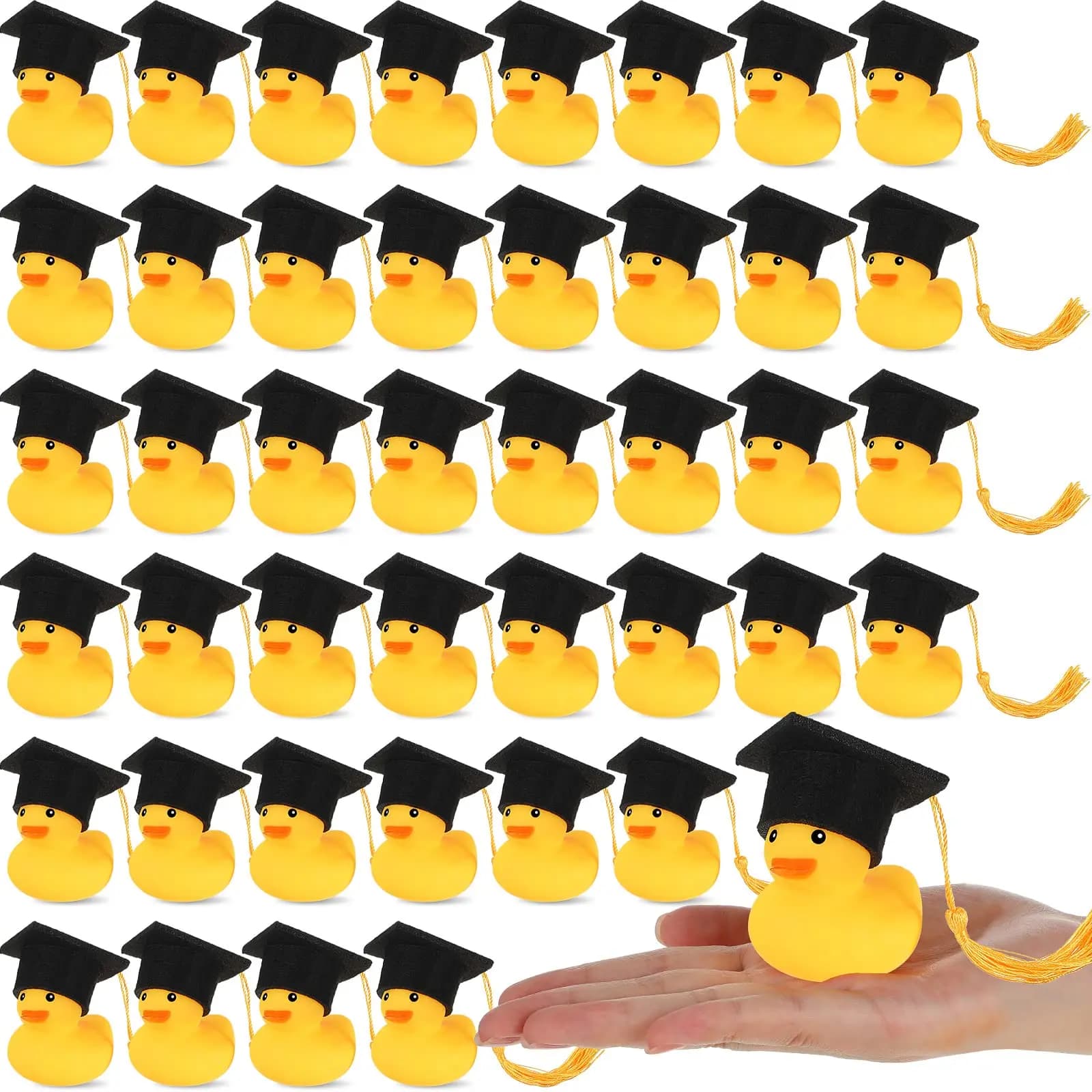 24 set di anatre di laurea mini anatre di gomma per laurea con berretto con nappa per laurea, bomboniere, decorazioni per l'aula