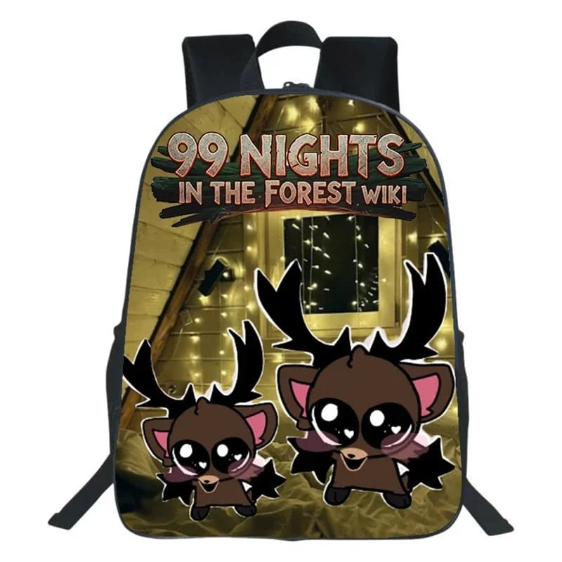 99 notti nella foresta Gioco Zaino 40 cm Borsa da scuola per studenti Zaino con cinturino carino per bambini Adolescenti Cosplay Regalo per feste di Halloween