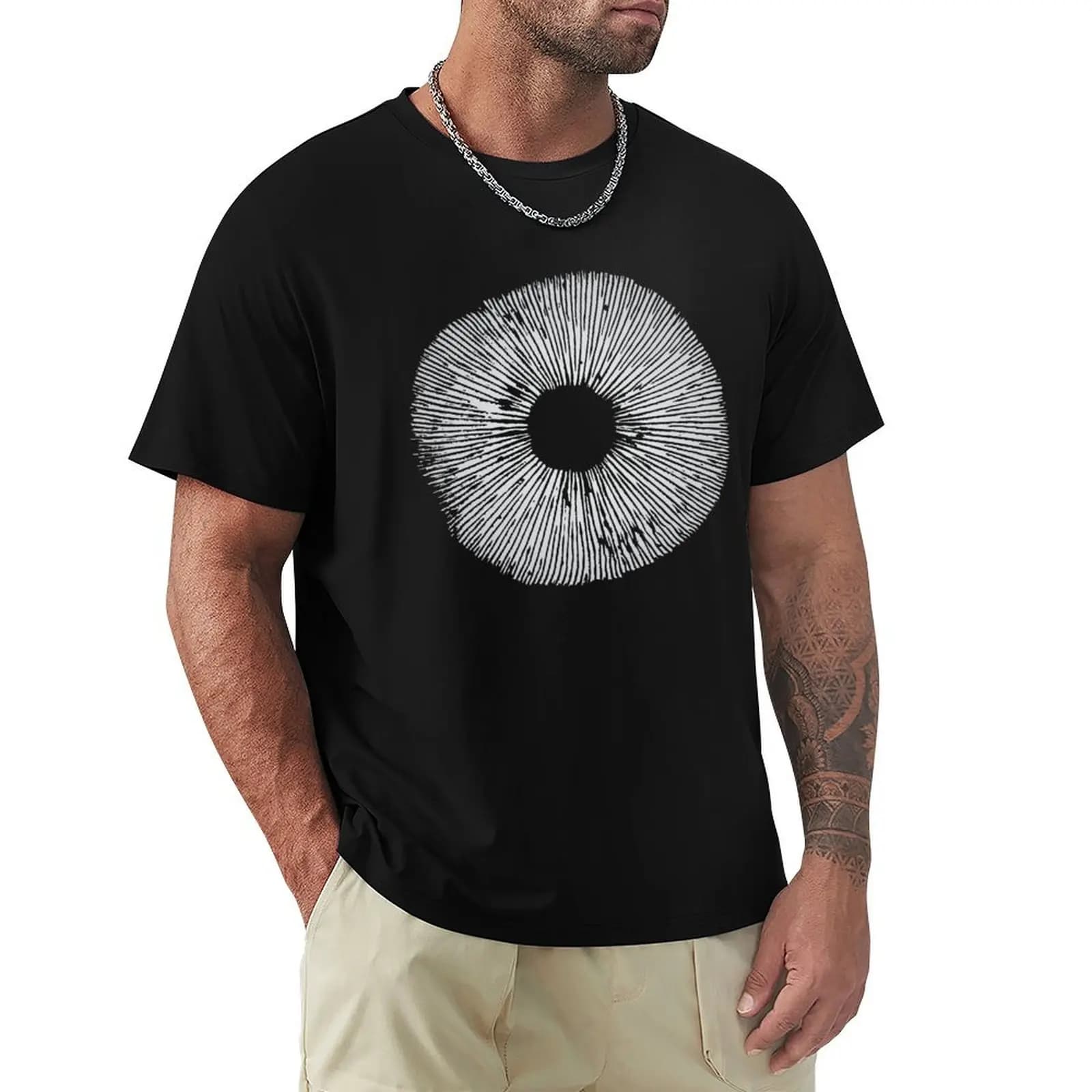 Mycology Mushroom Spore Print Art T-Shirt Work Wear Breathable Tee