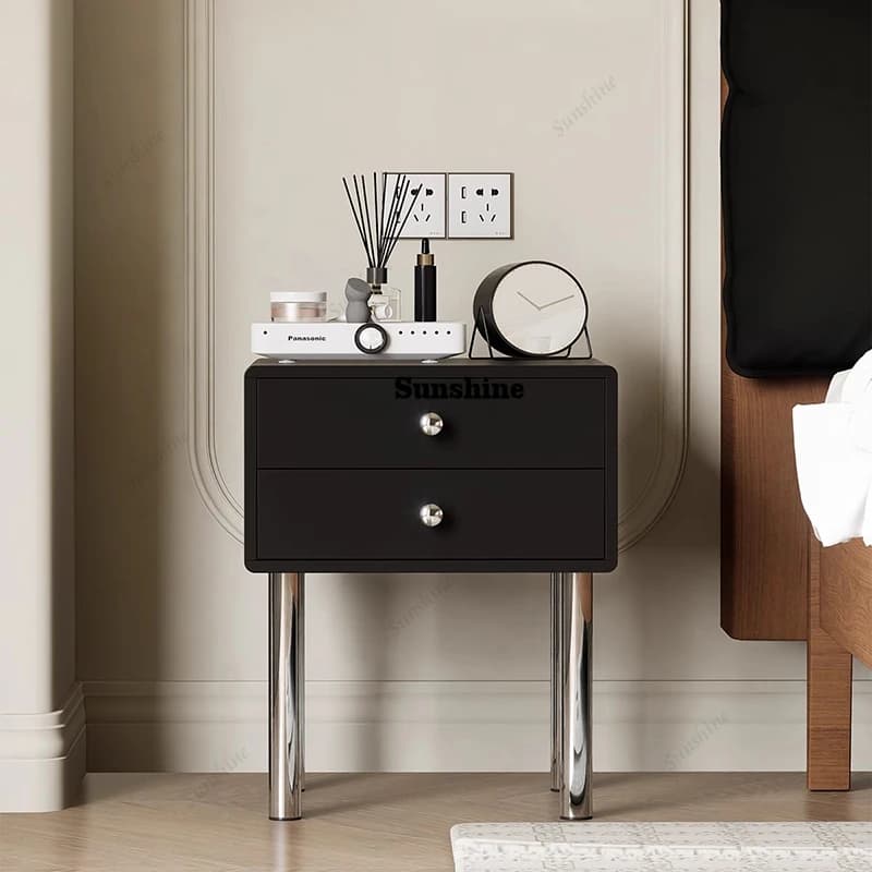 Comodini di Lusso alla Moda con Gambe in Metallo, Design per Camera da Letto, Comodini con Spazio di Archiviazione, Estetica Rustica, Mobili per la Casa