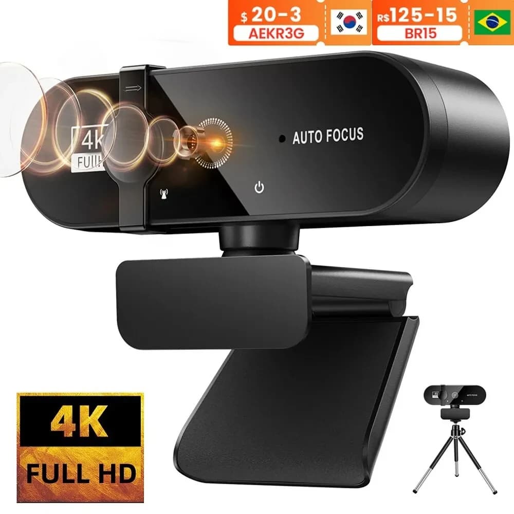 Webcam 4K Mini camera 1080P Webcam Full HD 2K with microphone USB Webcam 30fps for camera video shooting for laptop PC with automatic focus