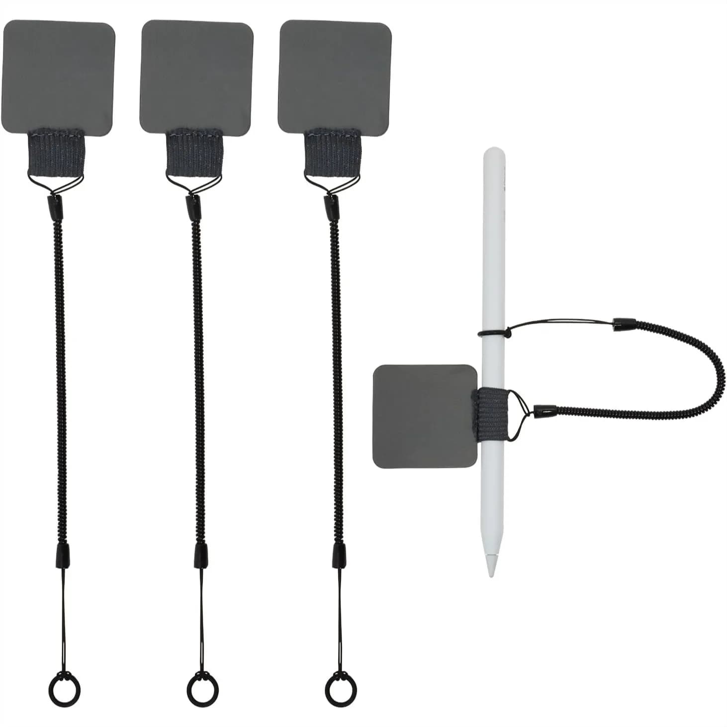 Cordino per stilo con anello in silicone e supporto per penna per tablet da disegno, confezione da 4